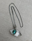 Monster Crystal with turquoise cluster necklace