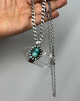 Monster Crystal with turquoise cluster necklace