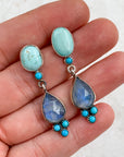 Turquoise and Moonstone Earrings