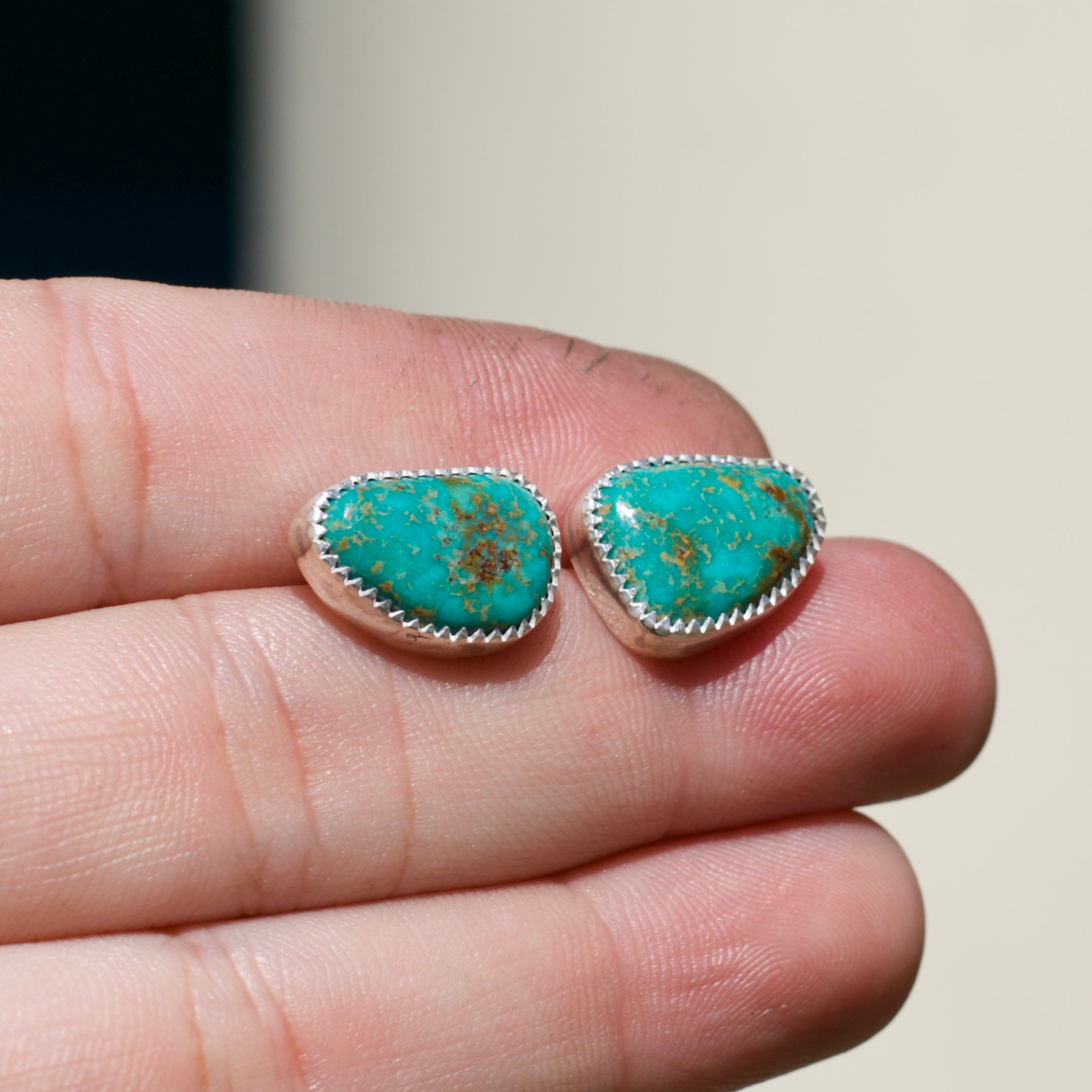 Flow Earrings Royston blue and green Turquoise