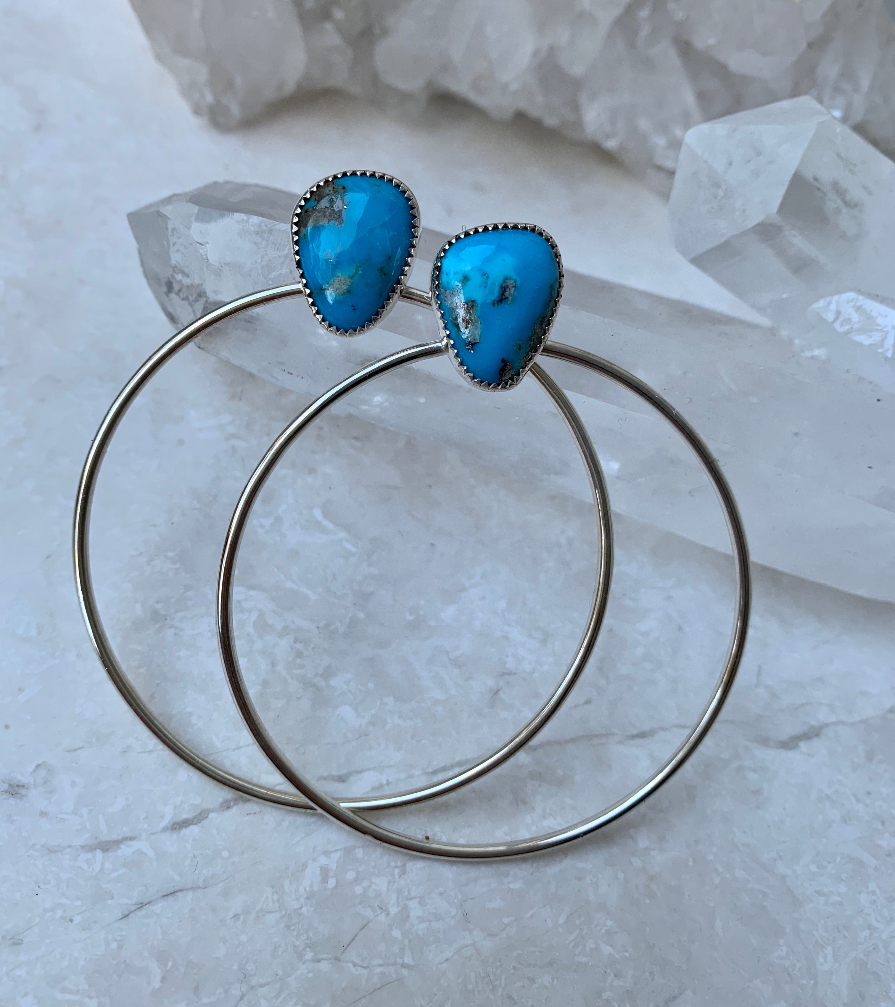 Turquoise Orbit Hoops