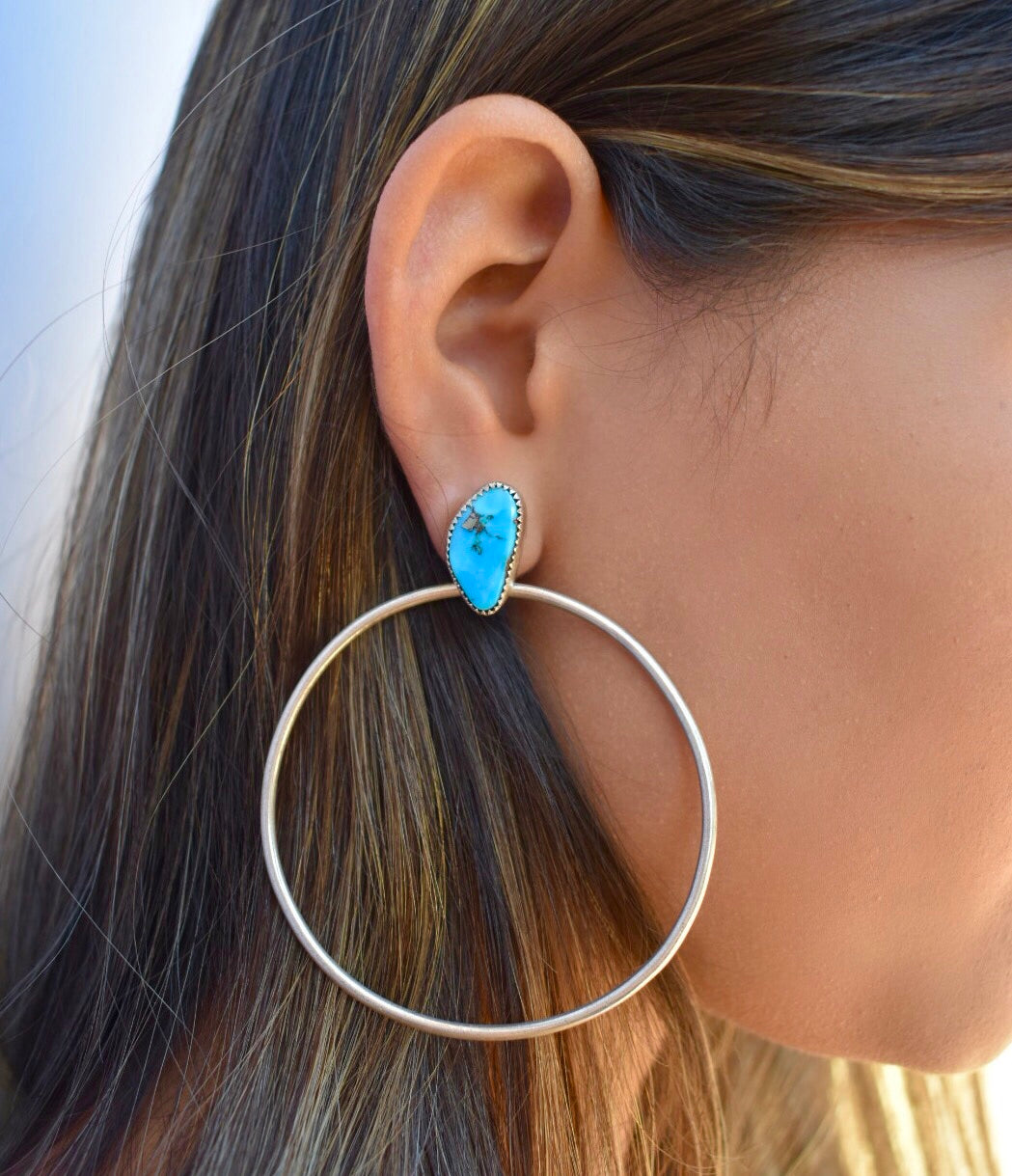 Turquoise Orbit Hoops