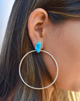 Turquoise Orbit Hoops