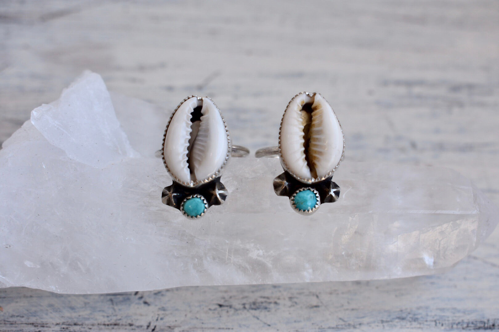 Cowrie and Turquoise Ring