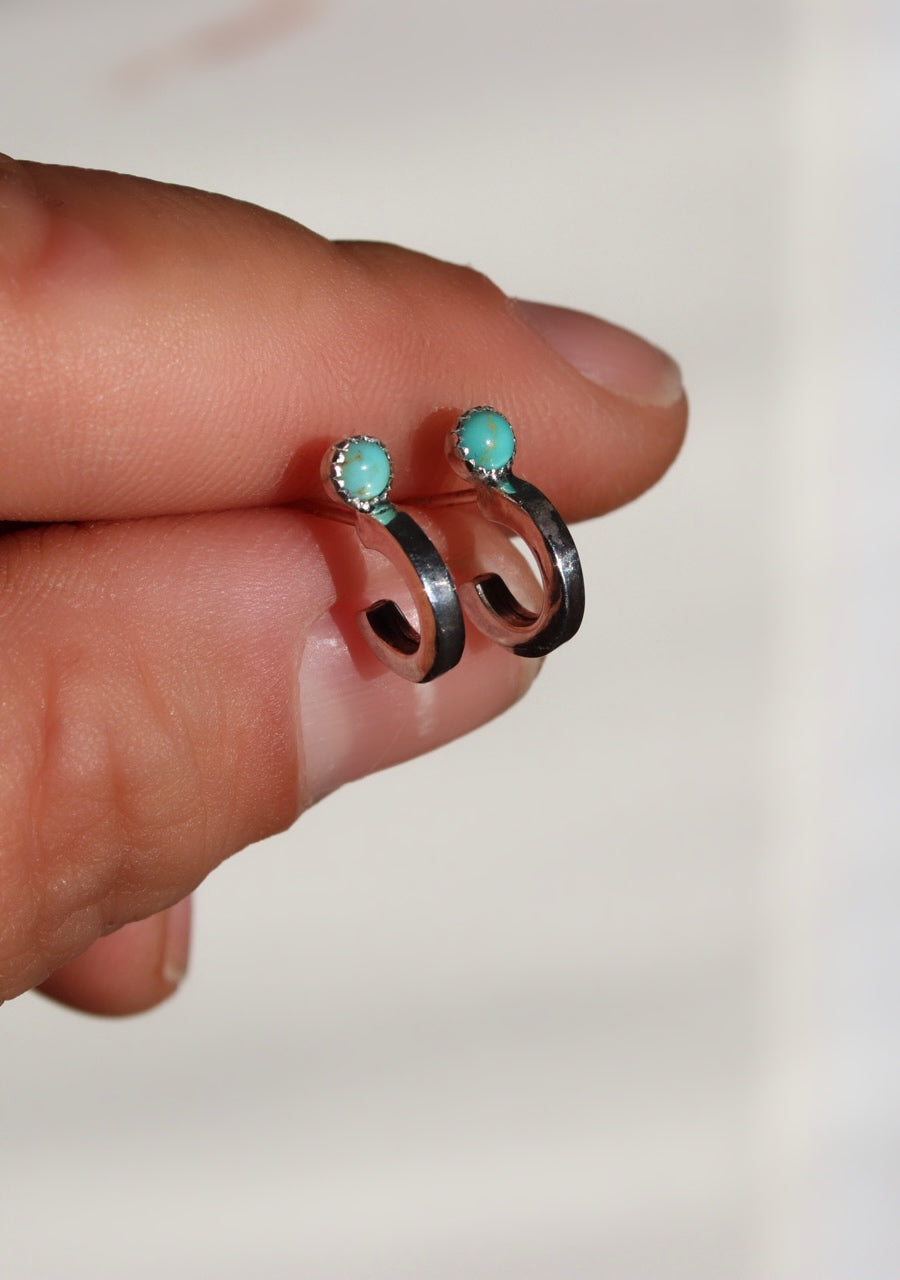 Turquoise 9mm Huggie