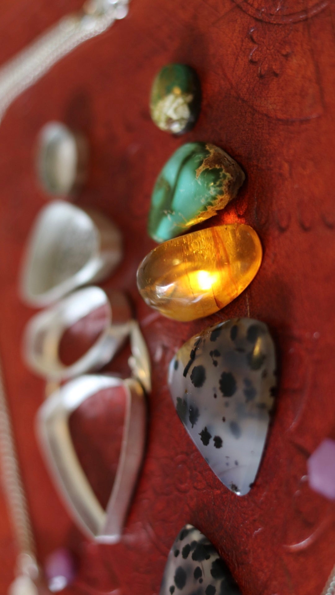 Montana Agate, Amber and Turquoise Necklace