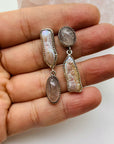 Mismatched Pink Fresh water Pearls and Rose Quartz Earrings