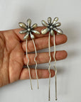 Flower Hair Pin - Fresh Water Pearl - Large