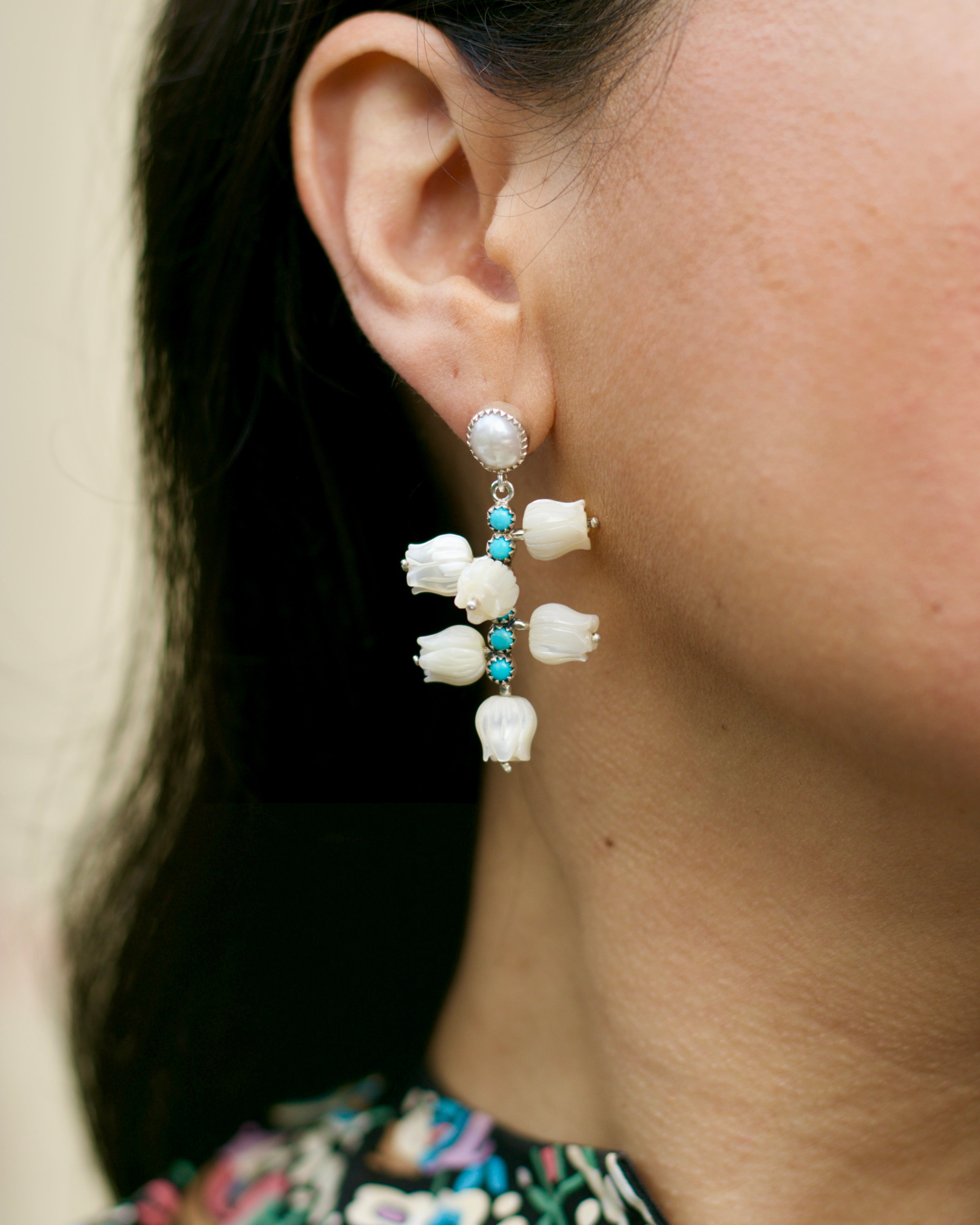 Blue Lilly Earrings