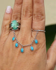Turquoise Chain Ring. Size 6 and 7 (can be resized)