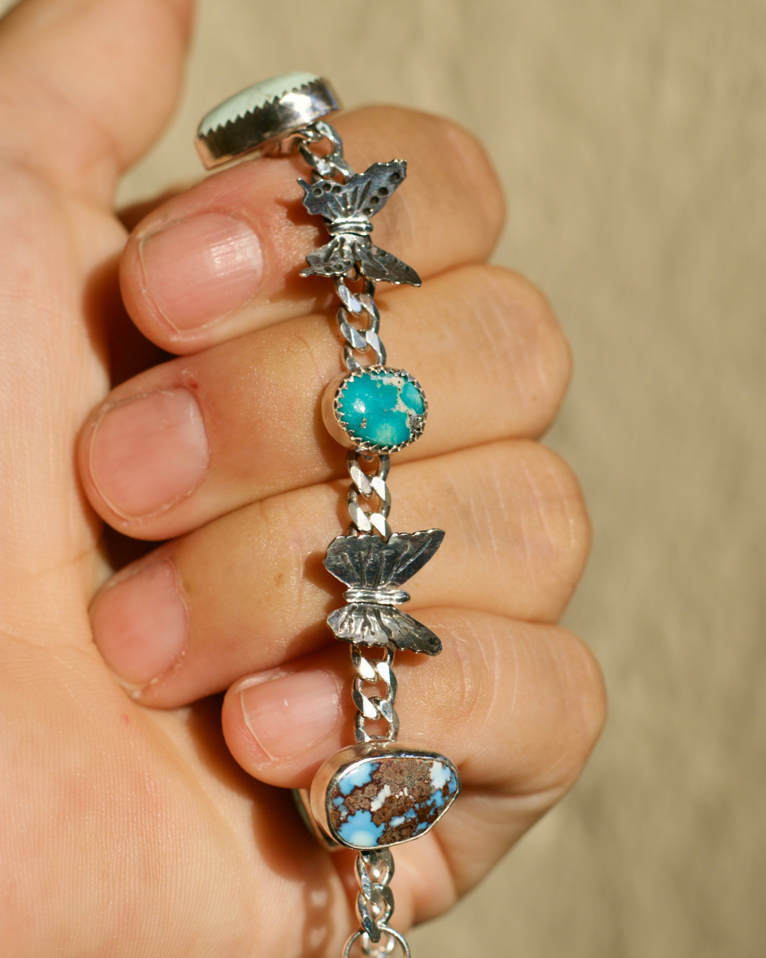 Butterfly and Turquoise Bracelet