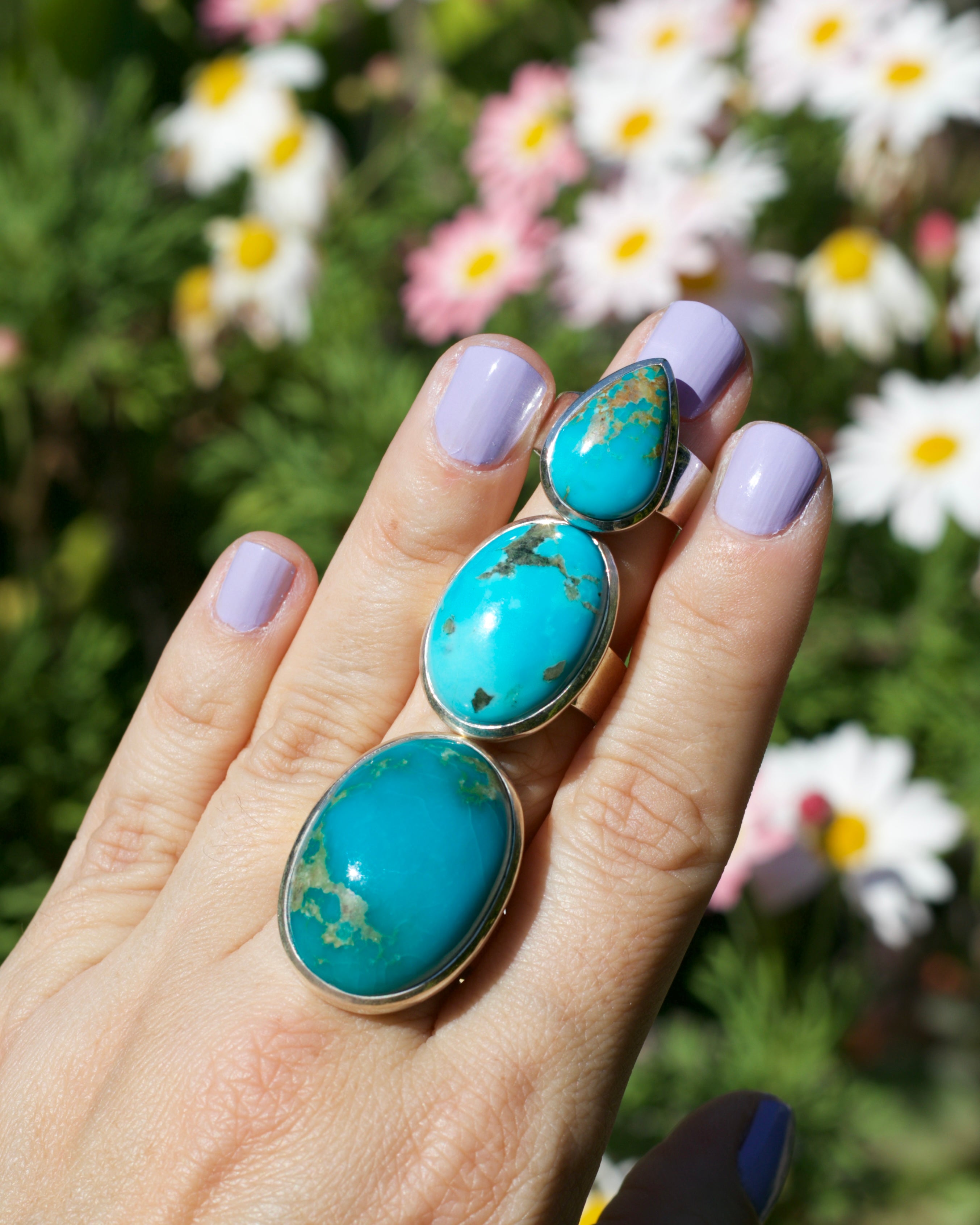 Turquoise Egg Ring - Size 7. 1/4