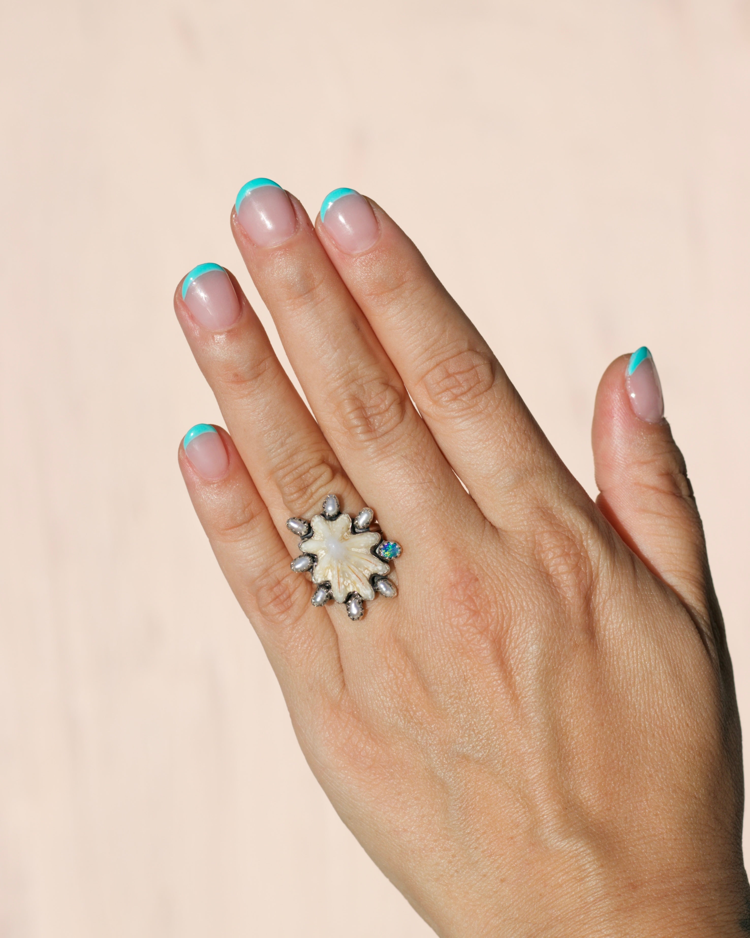 Thalassa Goddess of the Sea - Shell, Opal &amp; Fresh Water Pearl.