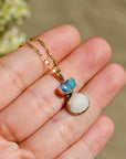 Opal and Shell Necklace in Solid Gold