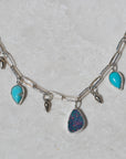 Turquoise and Opal Bells Necklace (with handmade chain)