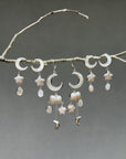 Small Dream Land Earrings. White Opal
