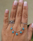 Turquoise Chain Ring. Size 7 and 8 (can be resized)