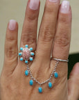 Turquoise Chain Ring. Size 9 and 10 (can be resized)