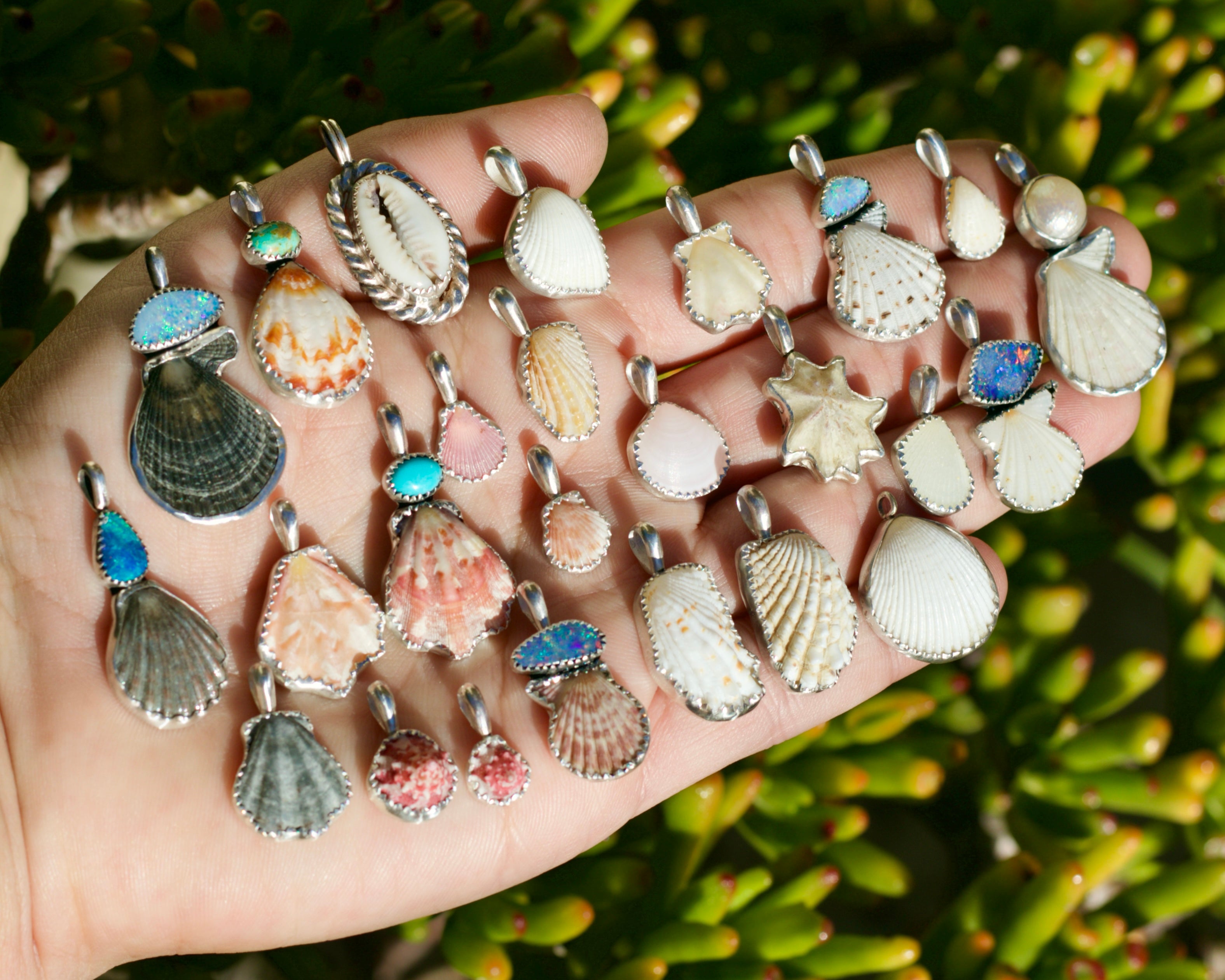 Opal and Shell Necklace 