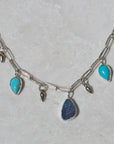 Turquoise and Opal Bells Necklace (with handmade chain)