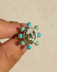 Ocean Jasper and Turquoise Ring - Size 7.5
