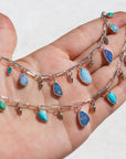 Turquoise and Opal Bells Necklace (with handmade chain)