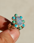 Opal and Turquoise Dot are Ring - Size 7