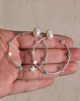Star Hoops in Fresh Water Pearl