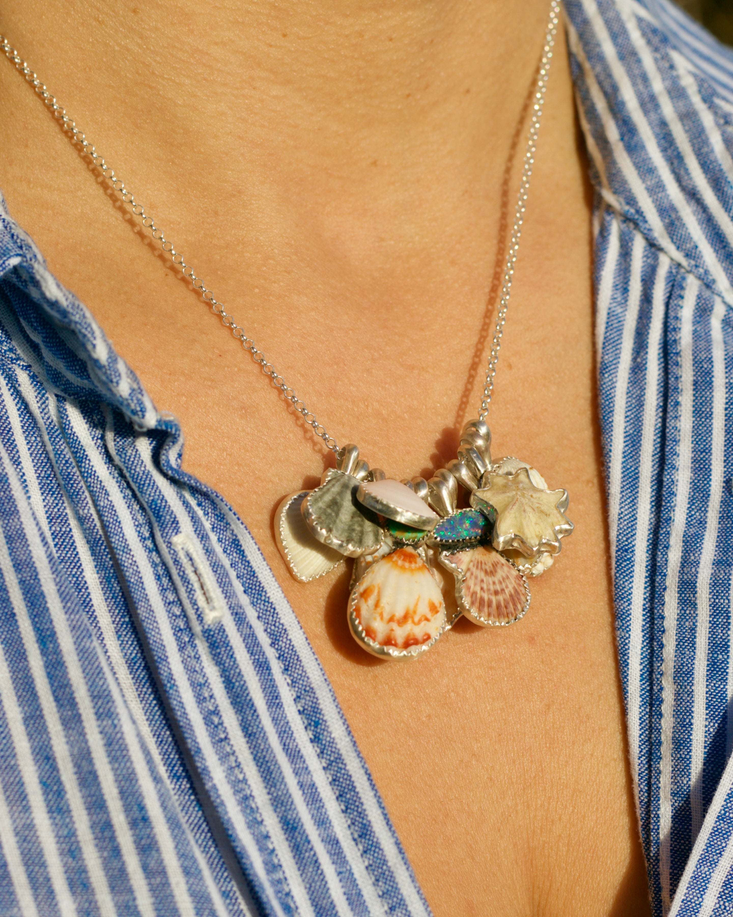 Turquoise and Shell Necklace 
