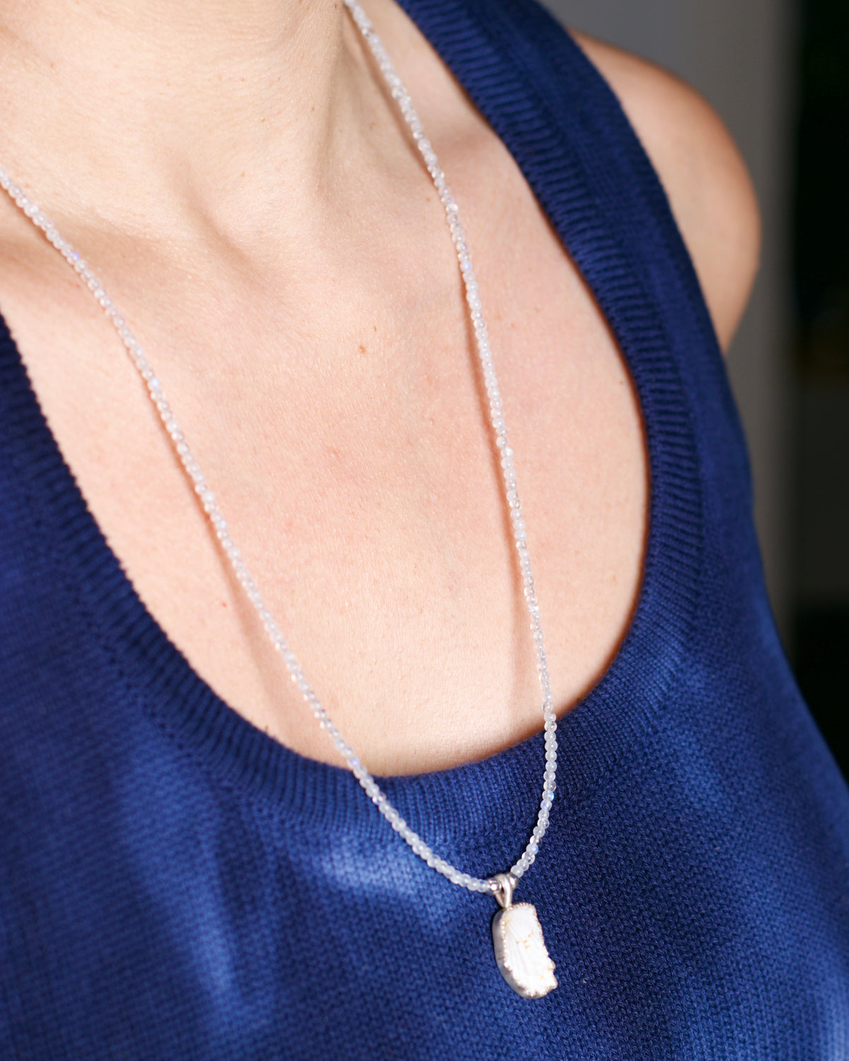 Moonstone Long Necklace