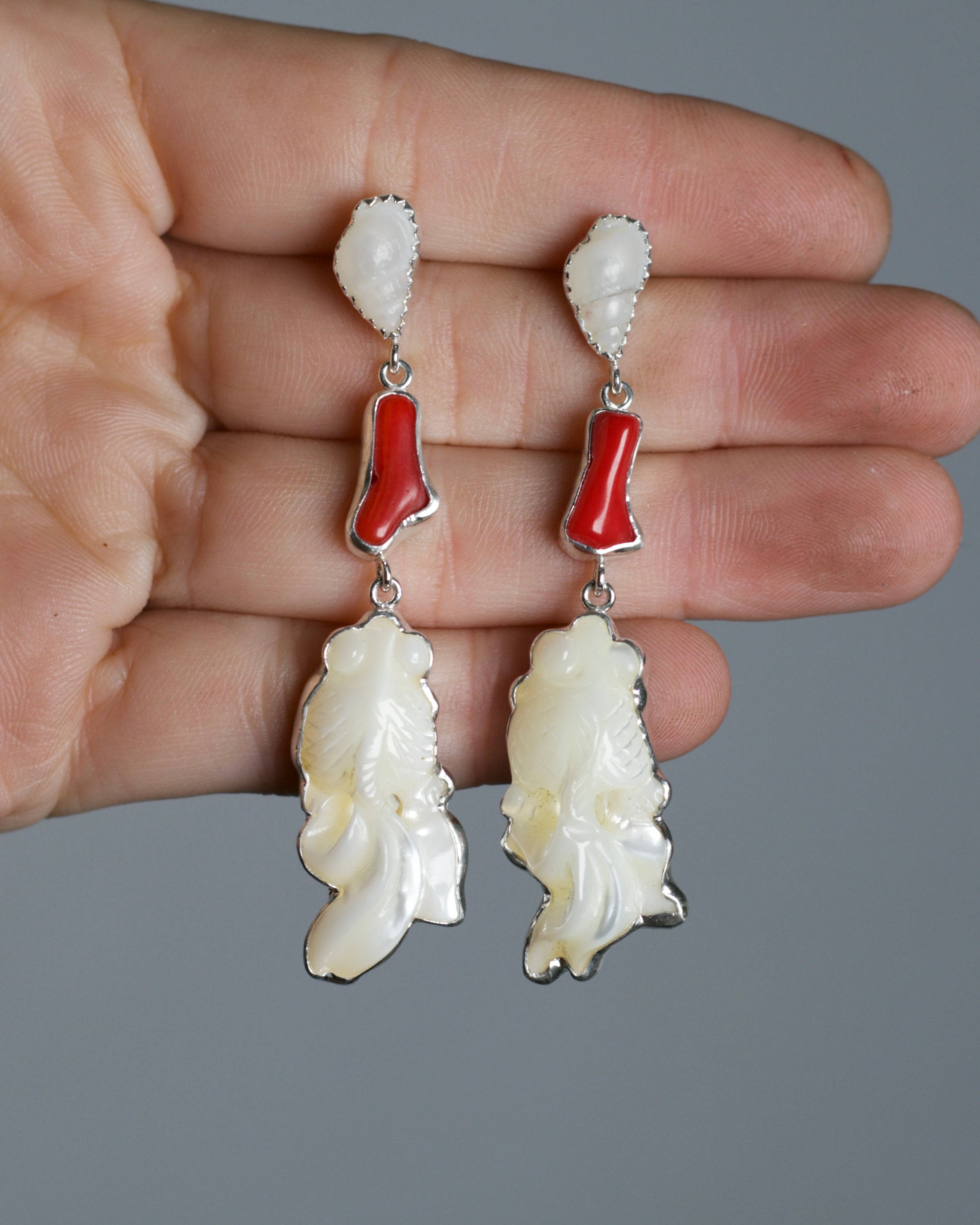 Carved Fish Earrings