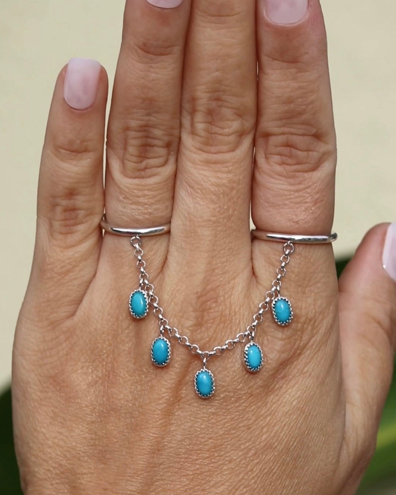 Turquoise Chain Ring. Size 4 and 6