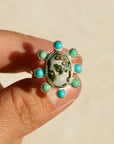 Ocean Jasper and Turquoise Ring - Size 7.5