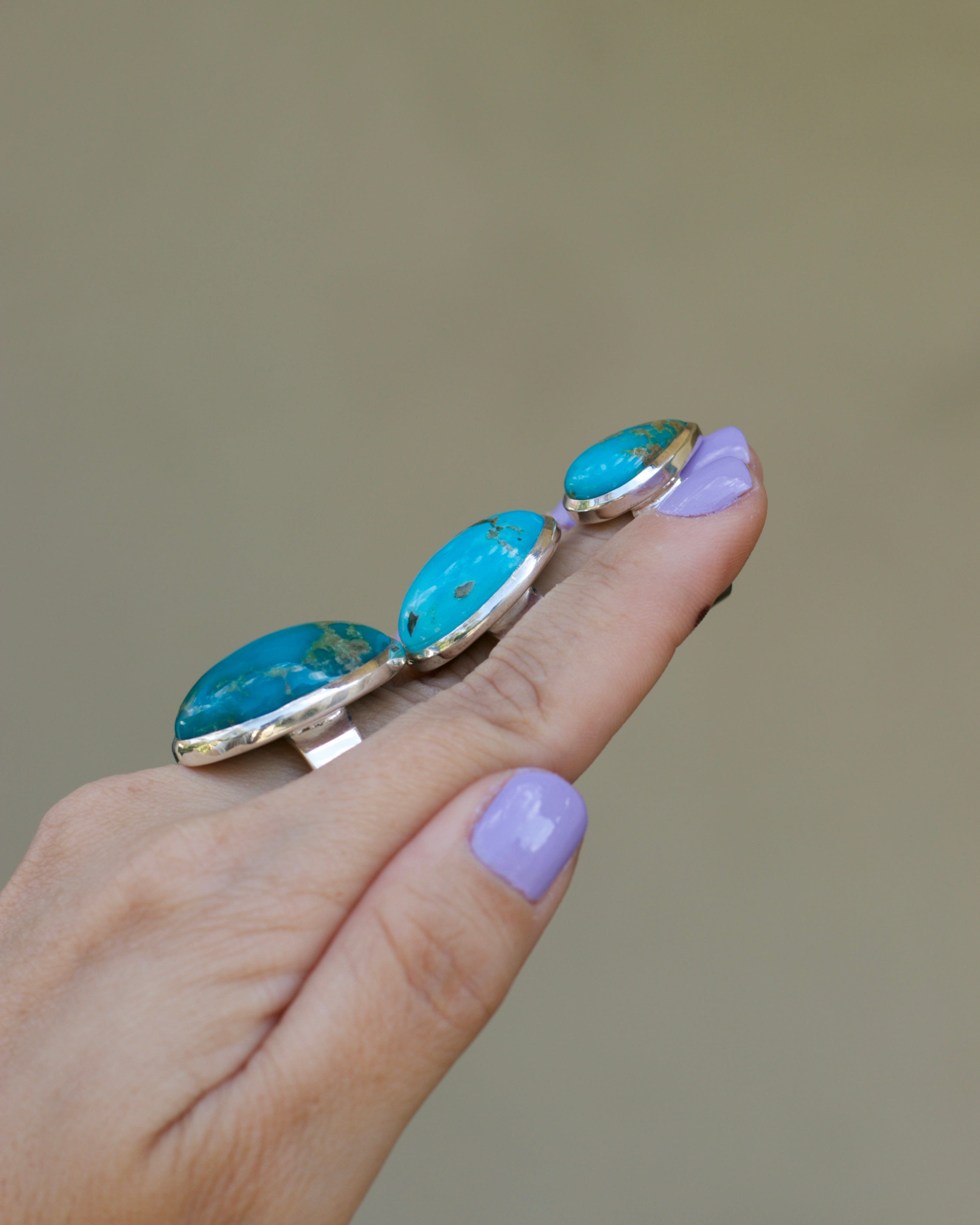 Turquoise Egg Ring - Size 7. 1/4
