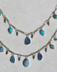 Turquoise and Opal Bells Necklace (with handmade chain)