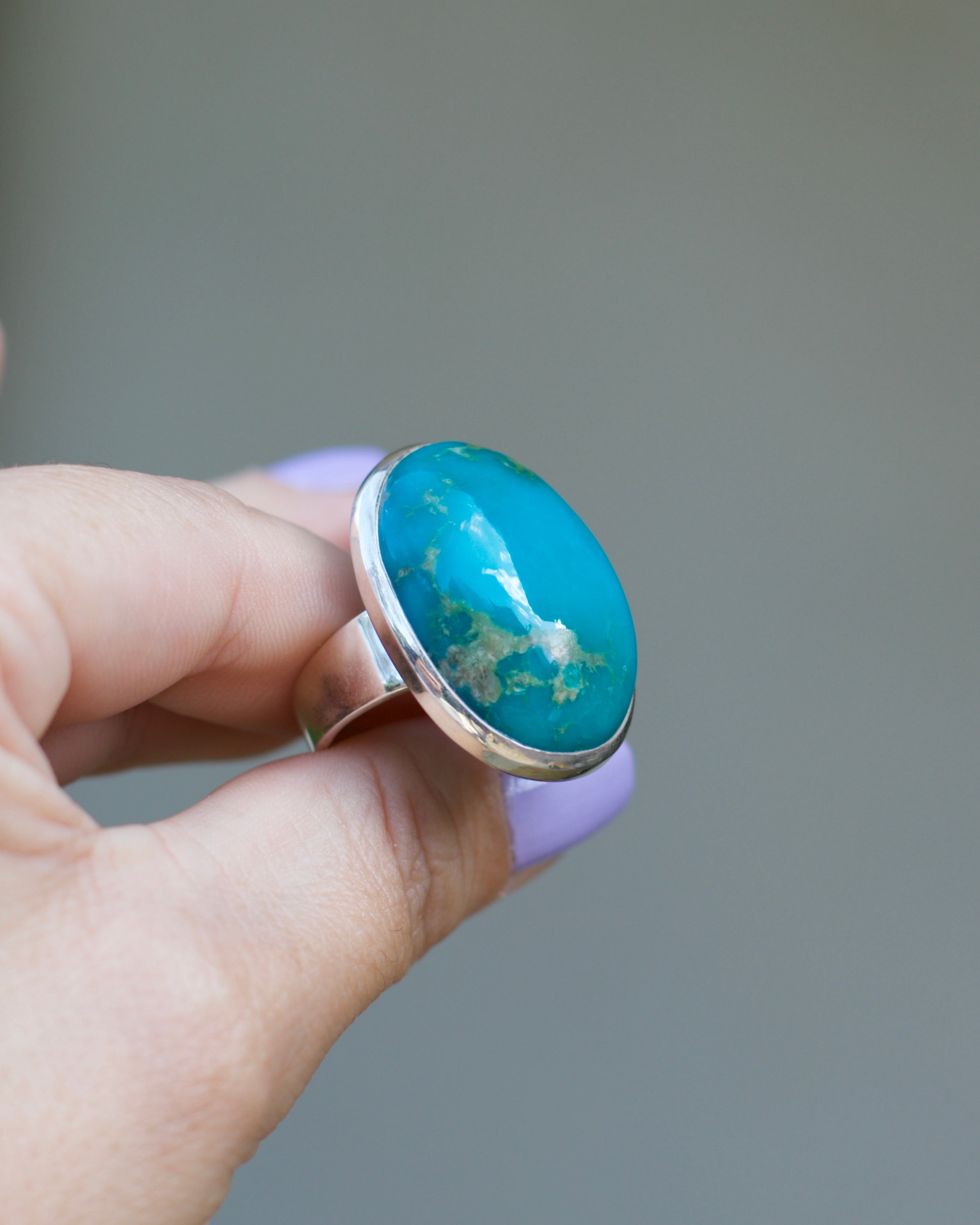 Turquoise Egg Ring - Size 10 3/4
