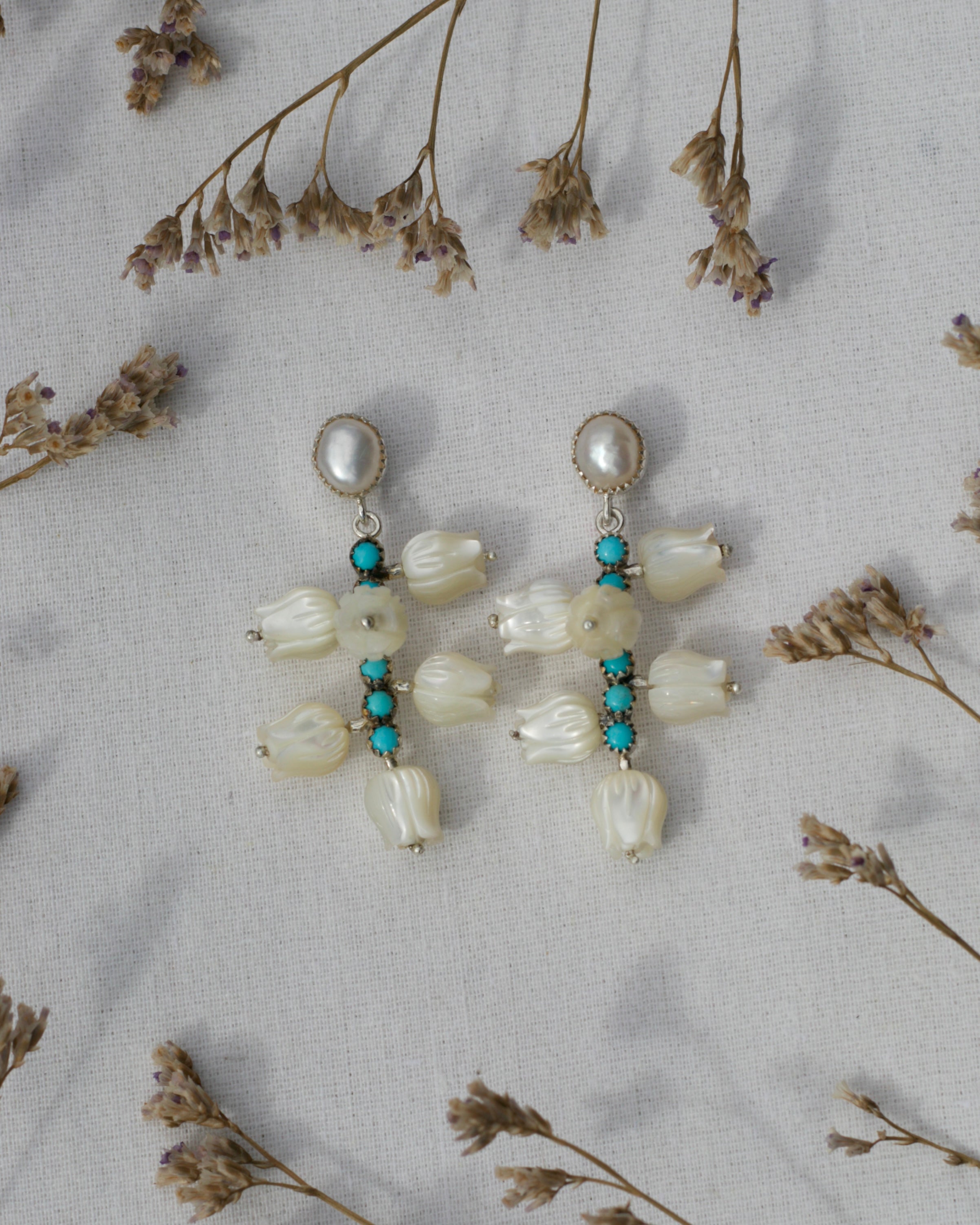 Blue Lilly Earrings