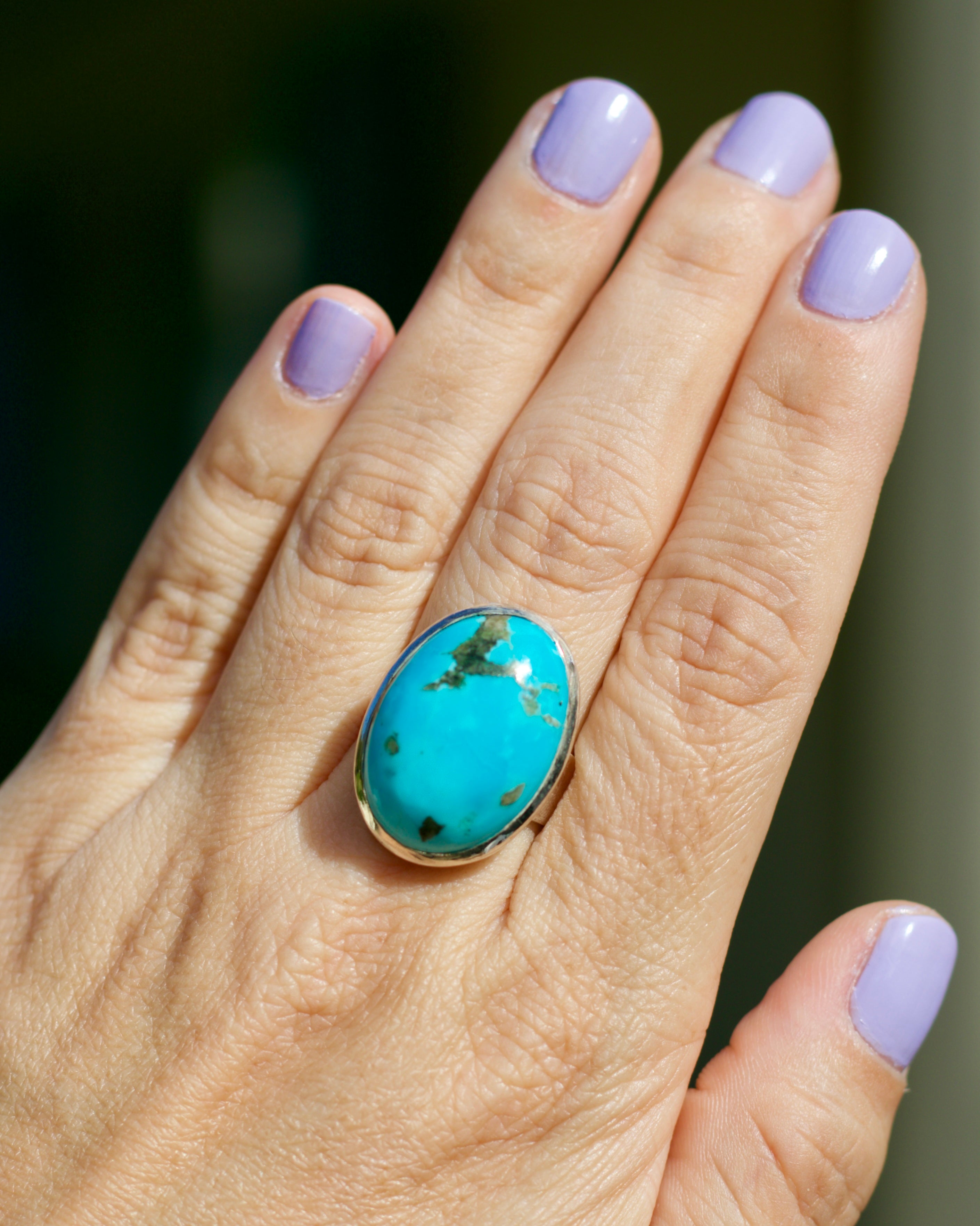 Turquoise Egg Ring - Size 9 1/4