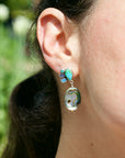 Turquoise, Opal and Abalone Earrings
