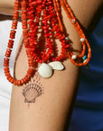 Coral and Shell Necklace in Gold 