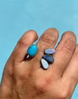 Turquoise and Opal Open Ring
