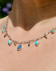 Turquoise and Opal Bells Necklace (with handmade chain)