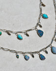 Turquoise and Opal Bells Necklace (with handmade chain)