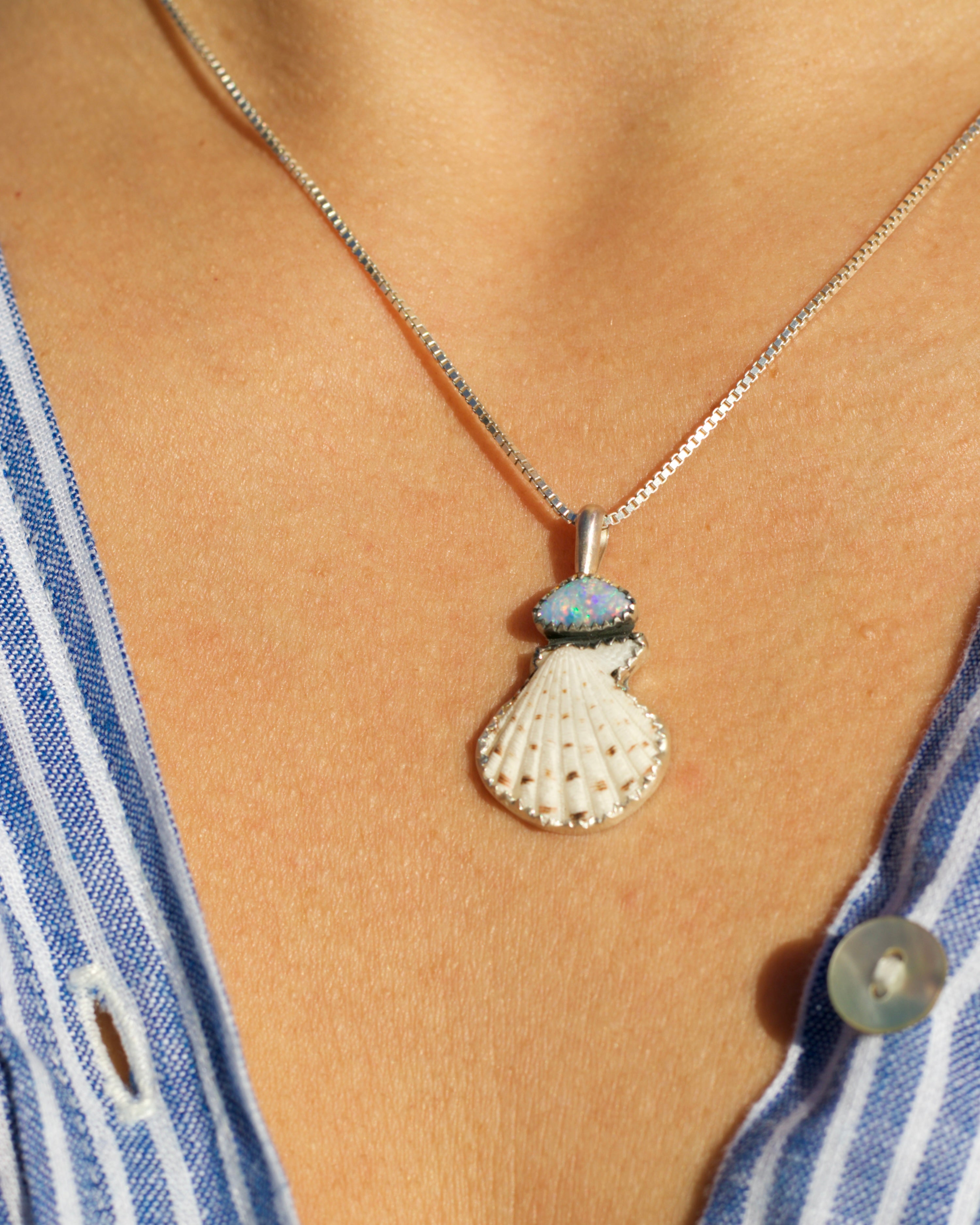 Opal and Shell Necklace 