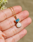 Opal and Shell Necklace in Solid Gold