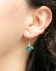 Silver Hoops in Opal & Turquoise
