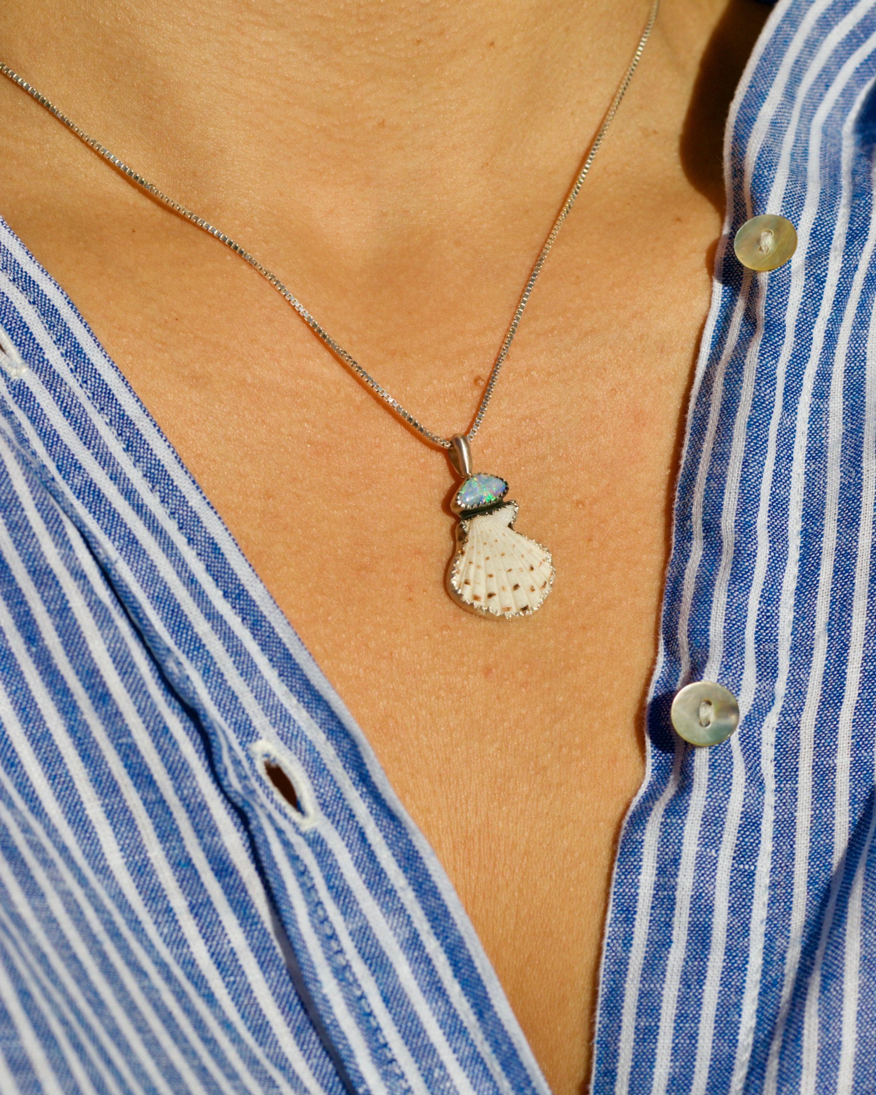 Opal and Shell Necklace 
