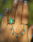 Turquoise Chain Ring. Size 6 and 7 (can be resized)