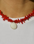 Coral and Shell Necklace