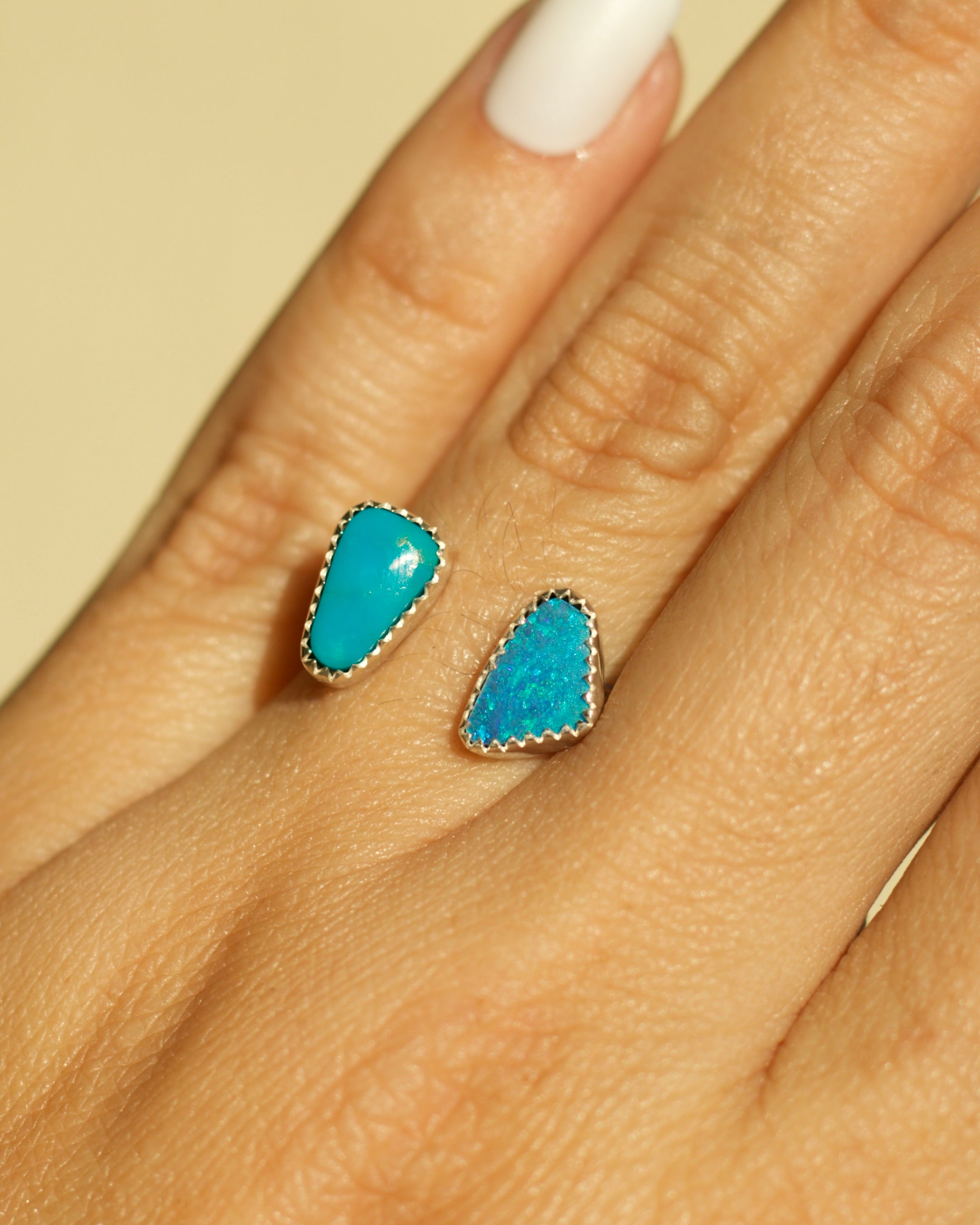 Open Ring Turquoise and Opal